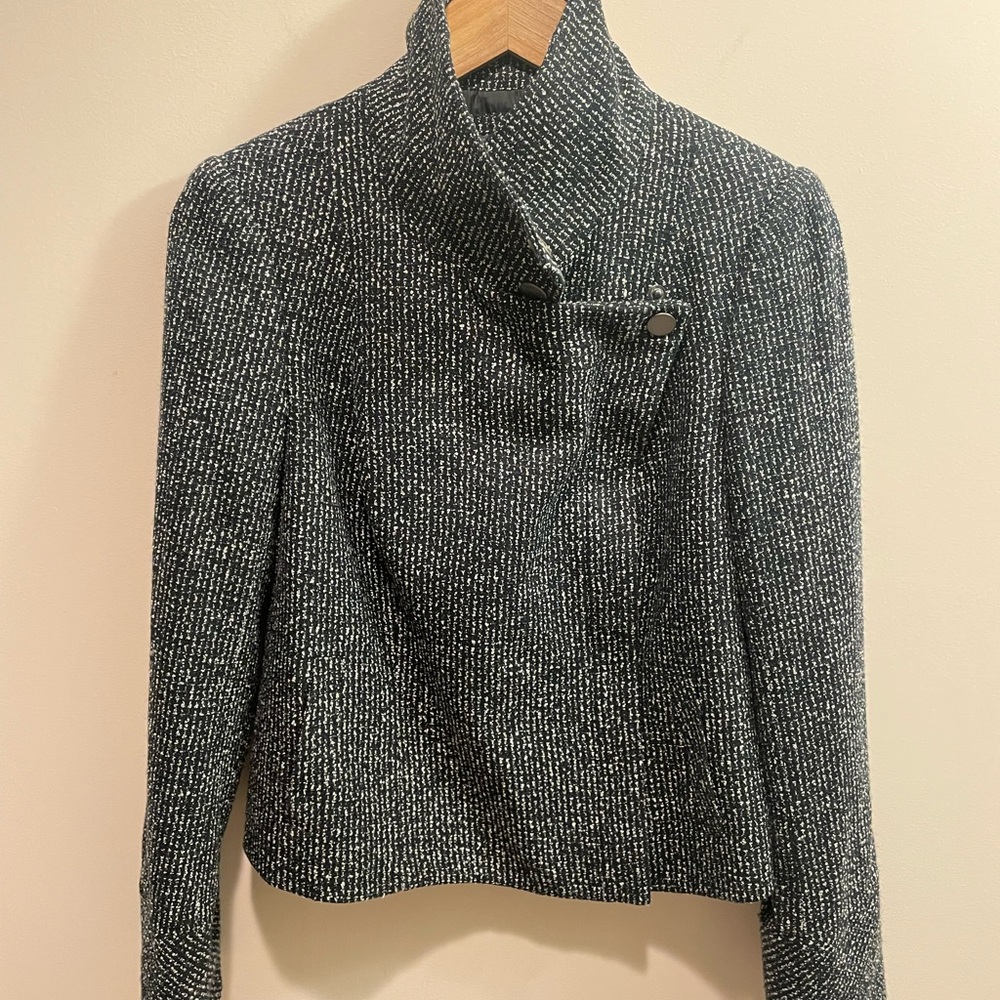 Forenza Black and White Textured Blazer